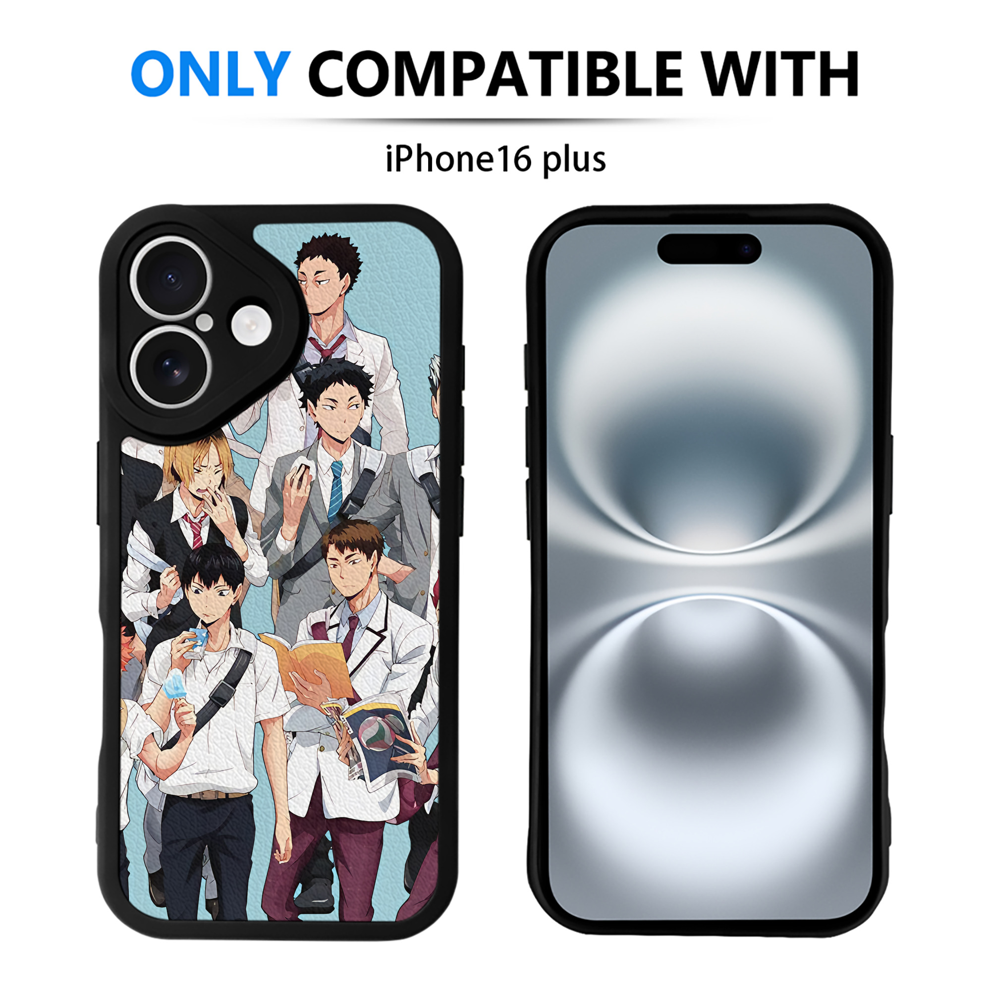 （画像用） ハイキュー!! Haikyu!! 【iPhone 16シリーズ対応】シリコンスマホケース（レザー調） 材質：シリコン